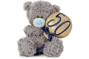 ME TO YOU BEAR Me to You Tatty Teddy 50th Birthday Bear Holding a 50 Balloon - Official Collection, Grey