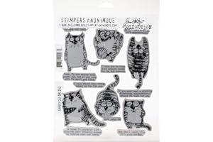 STAMPERS ANONYMOUS Tim Holtz - Stampers Anon Cling RBBR-Juego de Sellos, Gato Snarky, talla única