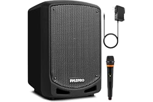 Pyle Głośnik Bluetooth Karaoke PA - Indoor/Outdoor Przenośny system dźwiękowy z bezprzewodowym mikrofonem, nagrywanie audio, akumulator, odtwarzacz USB/SD, uchwyt na stoisko - na imprezę, sterowanie