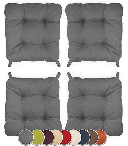 Olenka Coussin De Chaises Taille ø 35 X 8 Cm Coussin De Siège Décoration Maison Jardin Coussin, Idéal Pour Intérieur Et Extérieur (Vert Olive