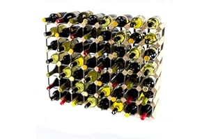 Cranville wine racks Madera de Pino 56 Botella de Vino clásico y Metal galvanizado ya montados en Rack