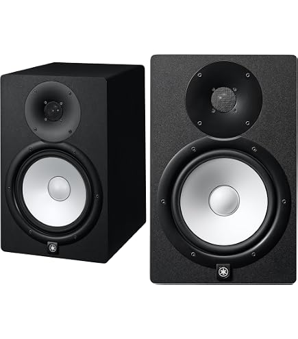 「B」Yamaha HS7 ブラックペア インシュレーター＆スタンド付き Yamaha HS7 100-Watt Series Monitor, Black : Amazon.in: Musical