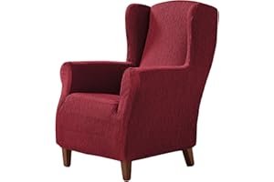 ZEBRA Estoralis | Beta | Funda Sillon de Diseño Moderno | Tejido Elastico Burdeos | para Sillon Orejero de 70 a 110 cm. | Protector de Sillon | Adaptable a Todo Tipo de Sillones