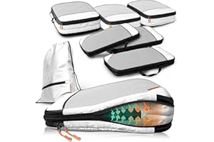 Packing Cubes mit Kompression für Koffer und Rucksack inkl. Packbeutel