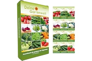 DEINE GARTENWELT Lot de 12 Sachets de Graines de Légumes à Planter | Tomate, concombre, radis, betterave, chou-fleur, brocoli, laitue, carotte, chou rave, courgette, poivron