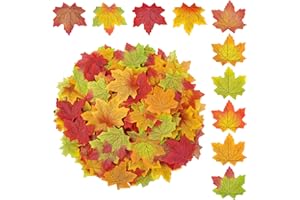 HYWEAN HOMD 500 Piezas Hojas de Arce Artificiales de 10 Colores, Hojas Artificiales Decoracion, Hojas de Otoño Artificiales para Interiores y Exteriores, Bodas, Halloween, Decoración de Ootoño(10 * 8 cm)