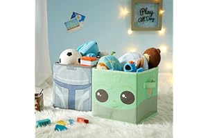 Idea Nuova Star Wars The Mandalorian Grogu aka The Child Collapsible Storage Cubes, Set of 2, 10"x10"