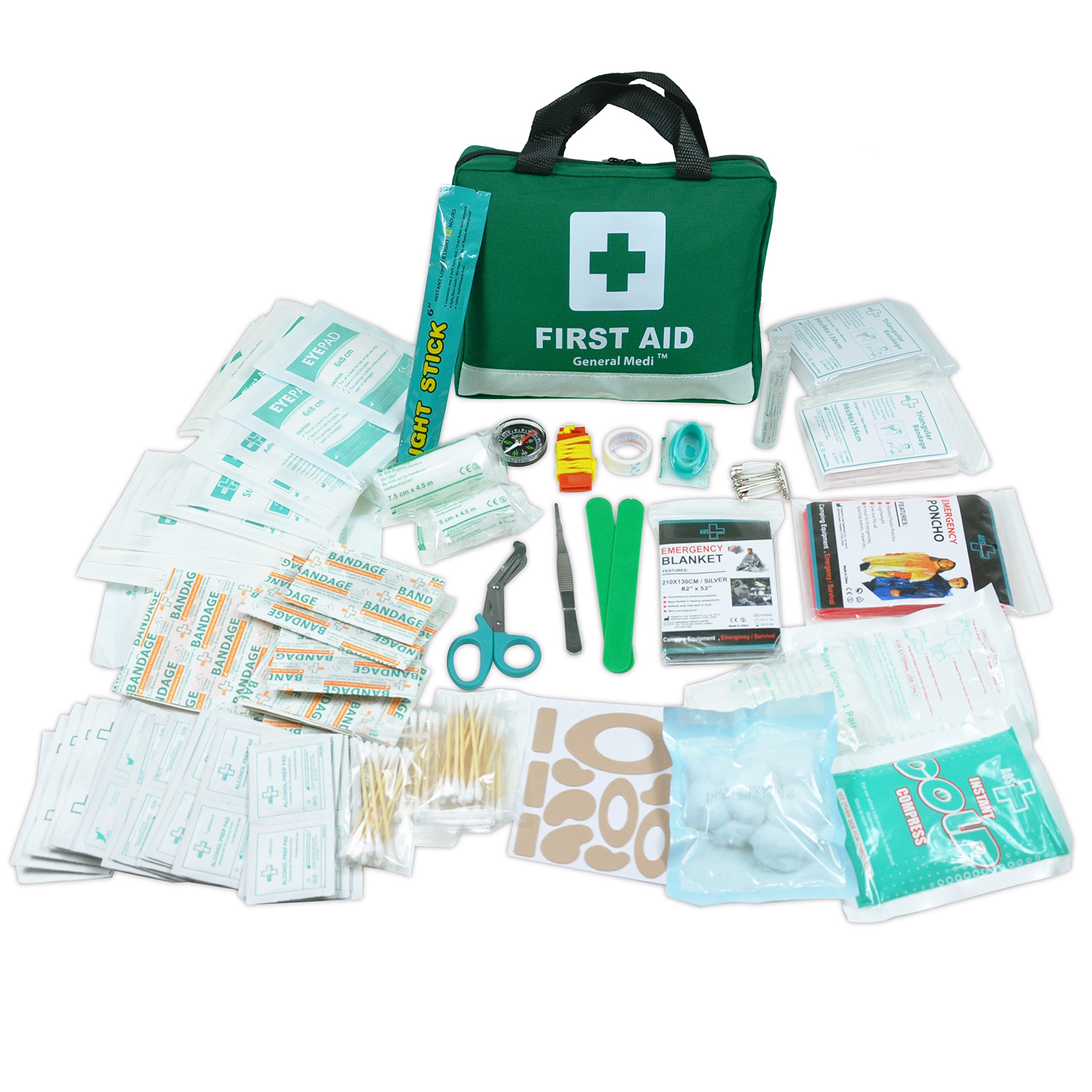 210-Piece-First-Aid-Kit-Emergency-kit-Reflective-Design-Includes-Eyewash-IceCold-PackMoleskin-PadCPR-Face-Mask-and-Emergency-Blanket-for-Travel-Home-Office-Car-Camping-Workplace-Outdoor