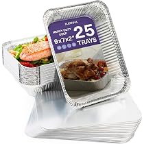 Rollay Lebensmittelbehälter aus Aluminiumfolie mit Deckel, 600 ml, 50 Stück – Blechfolienschalen mit Deckel für Lebensmittelaufbewahrung, Backen, Braten, Mitnehmen und Party – Einweg-Frischhaltedosen Rollay Lebensmittelbehälter aus Aluminiumfolie mit Deckel, 600 ml, 50 Stück – Blechfolienschalen mit Deckel für Lebensmittelaufbewahrung, Backen, Braten, Mitnehmen und Party – Einweg-Frischhaltedosen