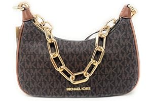 MICHAEL KORS(マイケルコース) Michael Kors - Borsa a tracolla Signature media Cora in PVC, con zip, marrone, Medium