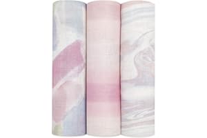 aden + anais Manta de Muselina Suave y Sedosa para bebés niñas y niños, 120 x 120 cm, Ideal para recién Nacidos y bebés, Juego de Envoltura de Viscosa de bambú, Baby Shower,