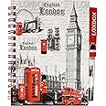 A6 Souvenir London England Tourist Landmarks Big Ben Wire Notebook Notepad & Pen (1 Grey Big Ben)