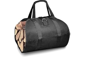 DZKKIUR Bolsa de Transportar Leña 98x45cm Bolsa de Leña para Chimenea de Gran Capacidad Bolsa de Registro Impermeable Bolsa de Almacenamiento de Madera Plegable Portátil Fuerte Resistente Exterior