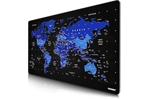 TITANWOLF - Grande Tappetino Mouse da Gioco - XXXL Oversize Mousepad - Dimensione 1200x600mm - XXL Formato Oversize da scrivania e Tavolo - per Mouse e Tastiera - Mappa del Mondo