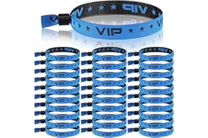 Otuuz 100 Paquetes Pulseras VIP para Eventos Pulsera de Tela para Eventos Pulsera de Fiesta de Tela para Eventos Festival Pulseras de Identificación para Concierto Cumpleaños Boda (Azul)