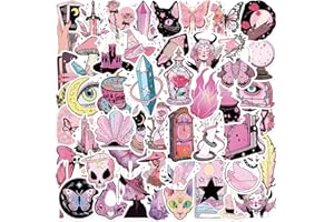 PRETTY SUNSHINE PRETTYSUNSHINE Wasserfest Sticker 50 Stück, Graffiti Rosa Hexe Sticker für Macbook Laptop Fahrrad Koffer Helm Skateboard Auto Motorrad