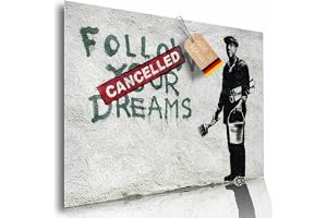 Lineo® Plakat Follow your dreams, Banksy, 60 x 42 cm, sztuka, nowoczesny obraz street art, graffiti, plakat ścienny, loft, salon (Follow your dreams)