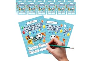 KEÏNELS Inviti Compleanno Bambino Originali - 32 Biglietti Invito Calciatore Festa Di Compleanno Bimbo - Kit Compleanno Originale