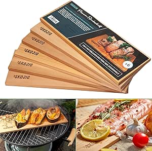 6er Pack R&auml;ucherbretter aus kanadischen Zedernholz | ca. 28x14x1cm Grillbretter bw. BBQ-Bretter ideal f&uuml;r Fisch Gem&uuml;se Fleisch | R&auml;ucherplanken f&uuml;r mehr Aroma &amp; echtes Geschmackserlebnis