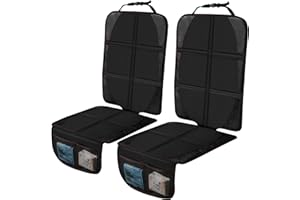 BEICARIN Mata ochronna na fotel samochodowy, ochraniacz na fotelik samochodowy dla dzieci z kieszenią organizera, gruba pianka dla psa z EPE z antypoślizgowym spodem, wodoodporna, 2 szt.