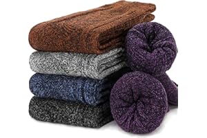 EBMORE Merino Wollsocken Thermosocken für Damen Warme Wandersocken Wolle Wintersocken Arbeitssocken Stricksocken 5 Paar