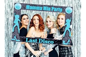 Jevenis Accesorios para fotomatón de última Fiesta Disco últimos Suministros para Fiesta de Discoteca Mamma MIA decoración para Fiesta de Mamma MIA Accesorios para fotomatón de Fiesta Disco