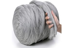 MeriWoolArt 100% XXL Pelote laine merinos, 4-5cm Fil de laine pour feutrage humide, Laine à feutrer sec, DIY Cadeau de couverture épaisse en laine doux, Grosse laine à tricoter pelote