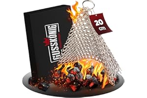 ‎GUSSKÖNIG Gusskönig Gusseisen Ringreiniger (Rnig cleaner 20x20 cm)- Hochwertiger Edelstahl Ringreiniger für Effektive und schonende Reinigung von Gusseisenprodukten - Schützt Patina