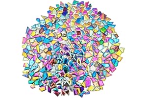 BTMIEY 500 g unregelmäßige Keramik-Mosaikfliesen, 0,5-2 cm, kleine Mosaikstücke, DIY-Mosaikherstellung, Handwerk, Hobby, Kunst, Heimdekoration, Wanddekoration (Mix Regenbogen)