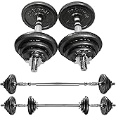 PROIRON 20kg/30kg Adjustable Dumbbells Weights set for Men Women, Cast Iron Dumbell Barbells set, Strength Training Equipment