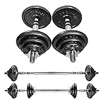 PROIRON Ghisa 20Kg Manubri Regolabili Set Con Prolunga Barra Della Maniglia Perfetta per Body Building, Pesistica Fitness...