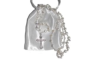 KODAA Amelia Mae Beautiful White Heart Rosary Beads - Girls & Boys - Perfect First Rosary, Communion or Confirmation Present