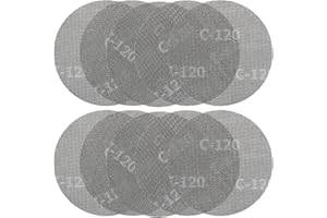 BLUHEN Lot de 10 Disque Abrasif Treillis 225mm Grain 120 Grille Abrasive Maille Crochet et Boucle Disques Papier en Grille de Ponçage Toile pour Ponçage du Bois, de la Peinture le Métal Plancher Meubles