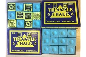 BINOA 24 pcs World Famous Triangle Green Snooker Pool Chalk in 2 Genuine Triangle Boxes, not Sold Loose