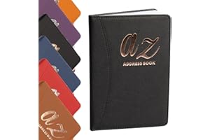 EVELAY Libro de direcciones y teléfonos con índice de la A a la Z, tapa dura, con bolígrafo, libreta de direcciones A5 para casa, oficina o trabajo, color negro
