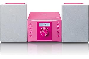 Lenco MC-013 Pink Chaîne stéréo avec radio fm et lecteur cd - Rose et Gris