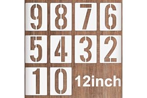 JOGNEE 30cm Große Zahlen Schablonen,Wiederverwendbare Kunststoff Zahlenschablonen,0-9 Bordsteinadresse Schablone Zahlen zur Markierung von Garagenparkplätzen,Hausnummern,Briefkästen, Adressen,Malerarbeiten