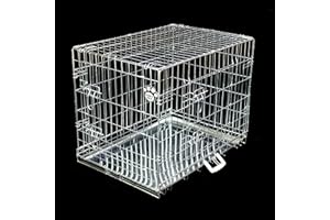 Cozy Pet Metal Tray Dog Cage 30" Silver Galvanised Metal Tray Folding Puppy Crate 77cm Long Cat Carrier Dog Crate 5 DC30S