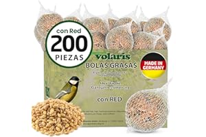 Eggersmann volaris Bola de masa de carbonero con red, 200 unidades [bolas MEISEN] 18 kg – Comida para pájaros silvestres – albóndigas de pájaro ricas en nutrientes para todos los pájaros de jardín