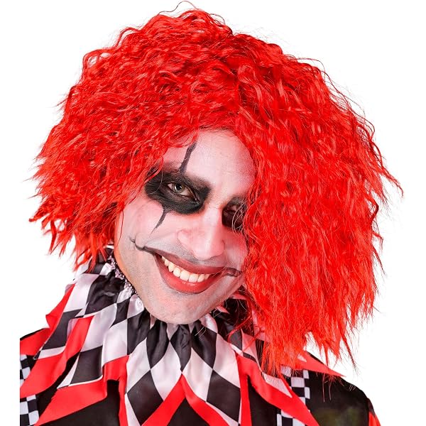 Perruque Clown Tueur Widmann Milano - Rouge Ou Vert, Cheveux Artificiels, Accessoire Halloween Horreur