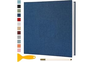 SEMFALBUUMS Album Photo Adhesif Vierge 28x27 CM Classeur Photo Livre Photo Personnalisable Scrapbook de Classe Mariage Livre D'or Enfant Bebe DIY Carte Postale, 40 Pages Bleu