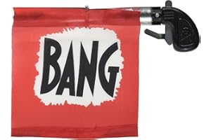 Oasis Supply LOF JW-0006 w (Loftus Star Power Starter Prank Bang Gun Flag Pistol, White, 5", Black/Red, 5 Inches