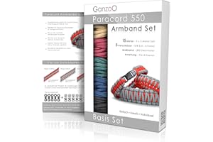 Ganzoo Paracorde 550 Bracelet Set avec des Instructions, bricoler, DIY, Cadeau Ensemble