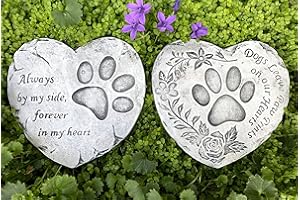 BWG Set Of 2 Pet/Dog Heart Quote Garden Memorial Grave Remembrance Stones Plaques 16cm