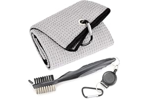 Mile High Life Toalla de Golf de Microfibra Triplemente doblada Kit de Herramientas de cepillos