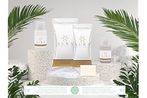 Aura Luxury Collection Kit cortesia bagno da 445 pezzi: 140 Flaconi doccia shampoo da 20 ml, 140 flaconi igiene intima da 20 ml, 80 cuffie monouso, 85 saponette da 9 gr e 500 Fasce Garanzia in Omaggio