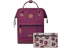 CABAÏA CABAIA - Sac à Dos Adventurer Nice - Medium 18L - Déperlant - Compartiment Ordinateur Portable 13" - 2 Poches - Certifié Vegan - Sac Voyage, Affaires, École pour Homme et Femme - Violet