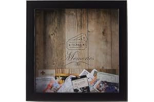 Lawrence Frames Ticket Holder Porta Biglietti 10x10 Black Shadow Box, Tessuto, Nero, 10 x 10