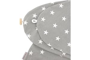 HOBEA-Germany Housse de Coussin d’Allaitement pour Oreiller d’Allaitement 190cm en différentes Couleurs et Dessins de (Gris avec des étoiles Blanches)