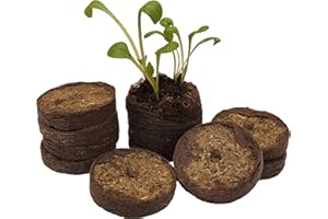 GROWEASY Seed Starter Pellets 42mm x 50 | Natural Growing Media | Easy to Use Dry Compressed Soil Pellets Each Wrapped in Biodegradable Paper.
